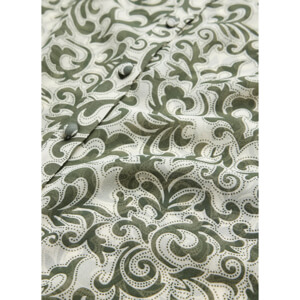 Mint Velvet Khaki Botanical Print Ruffle Blouse